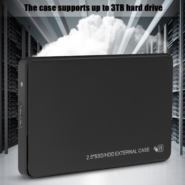 Ultratunn Portabel Hårddiskkapsel, Extern Hårddiskkabinett 2.5in Ultratunn för Upp Till 3TB SATA SSD, Verktygsfri Installation För Enkel Installation