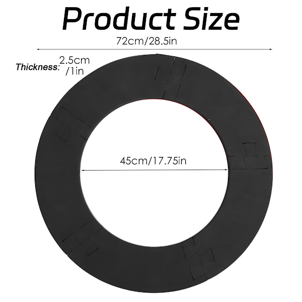 Darttavla Surround Ring, 2,5 cm tjockt skyddande Eva väggskydd för missade kast, enkel montering för hem- och utomhusbruk, perfekt darttillbehör, förebygger