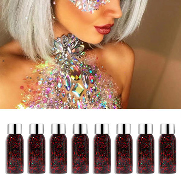 30ml Kroppsglitter Gel Smink Flytande Ögonskugga Långvarig Glittrande Glitter Gel för Festivalfest för Ansikte Ögon Hår Naglar 05