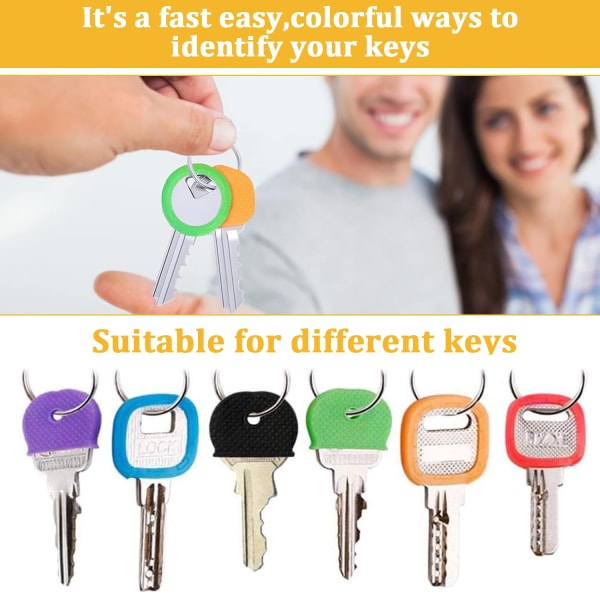 16 st Key Cap Set, färgglada nyckellås, flexibelt nyckelskydd, för enkel identifiering av dörrnyckel