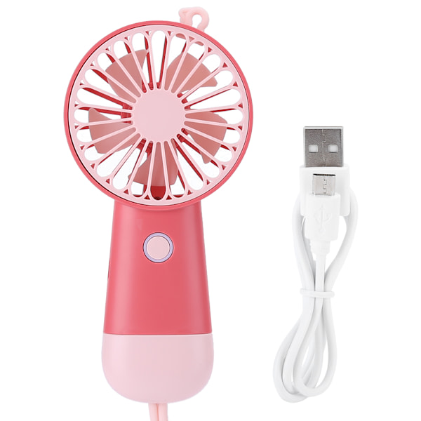 Handhållen USB Mini Fläkt 3 Hastigheter Uppladdningsbar Portabel Luftkylare med LED-Lampa för Hemmet Utomhus Röd