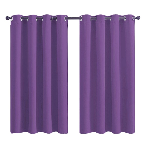 Gardiner 2 Paneler för Sovrum Vardagsrum Enfärgade Mörkläggande Termiskt Isolerade Ljudisolerade Energibesparande Öljetter Fönsterbehandling Draperier, 52x54, Style 2