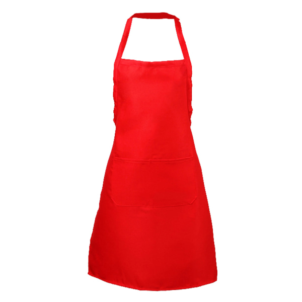 Bomull Justerbart Haklapp Förkläde Matlagning Köksförkläden-stora röda