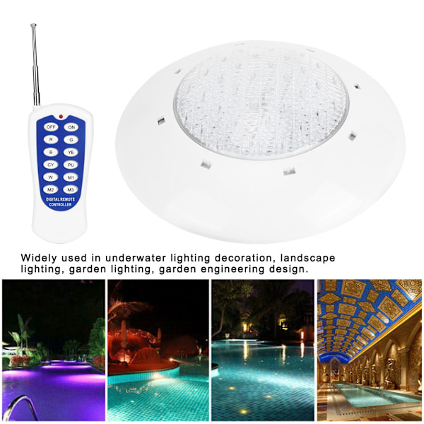 Högpresterande undervattenslampa, 12V lågspänning RGB färgskiftande LED-lampor, lämplig för vattenmiljöer, 120° belysningsvinkel, sänkbar