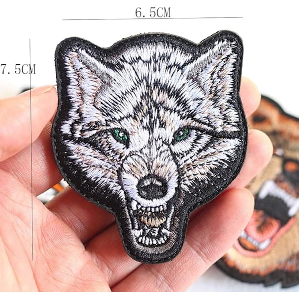 Tactical Roaring Wolf Head Brodered Patch, Animal Brodered Badge, Kardborrekrok