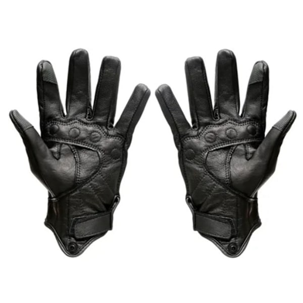 Perforerade läderhandskar, ergonomisk design &amp; förstärkt fullfingerskydd, mångsidiga utomhusridhandskar för män &amp; kvinnor