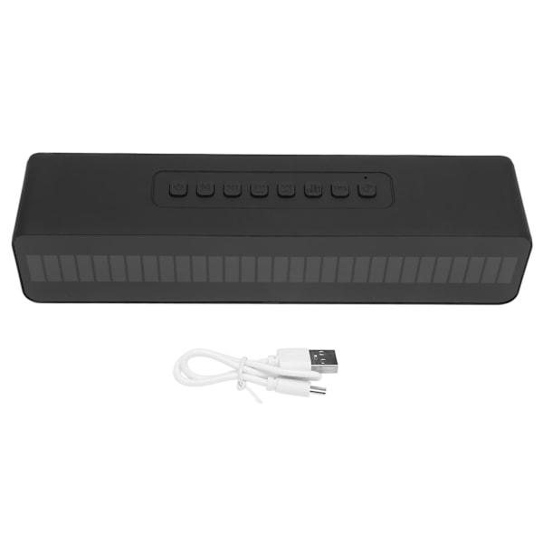 LED Bluetooth-högtalare Portabel Multifunktionell Trådlös Bluetooth 5.0 Subwoofer med Stor Batterikapacitet för Hemmet Svart