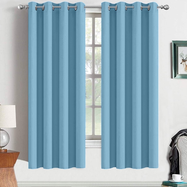 Gardiner 2 Paneler för Sovrum Vardagsrum Enfärgade Mörkläggande Termiskt Isolerade Ljudisolerade Energibesparande Öljetter Fönsterbehandling Draperier, 52x54, Style 4