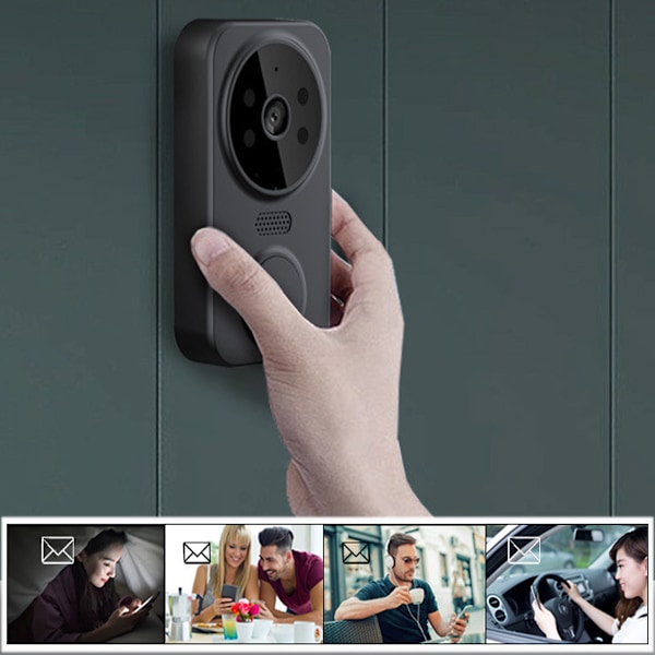 Guardian Of Your Home, Trådlös Videodörrklocka, 2-Vägs Ljudkommunikation, PIR Rörelsedetektering, Fungerar Med Alexa, Inget Abonnemang Krävs