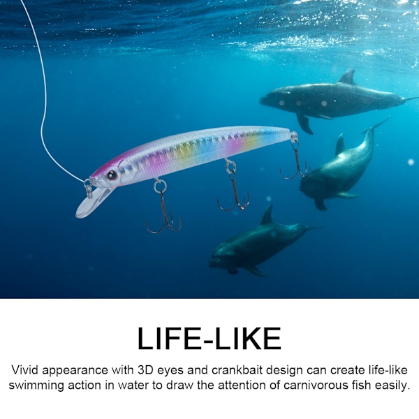3D Ögon Livslik Konstgjord Krok Lockbete Leurre Bete Crankbait Fiskeredskap (Färgglatt)