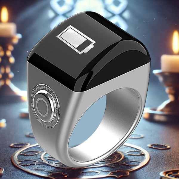 Smart Ring, Väckarklocka, Digital Tasbih Fingerräknare med OLED-skärm, Vattentät, APP-stöd Counter Smart Ring 20mm