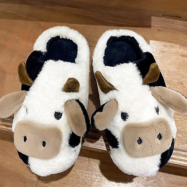 Mjuka ko-tofflor söta varma mysiga bomullsskor djurformade slip-on-tofflor för 36 37 36 37