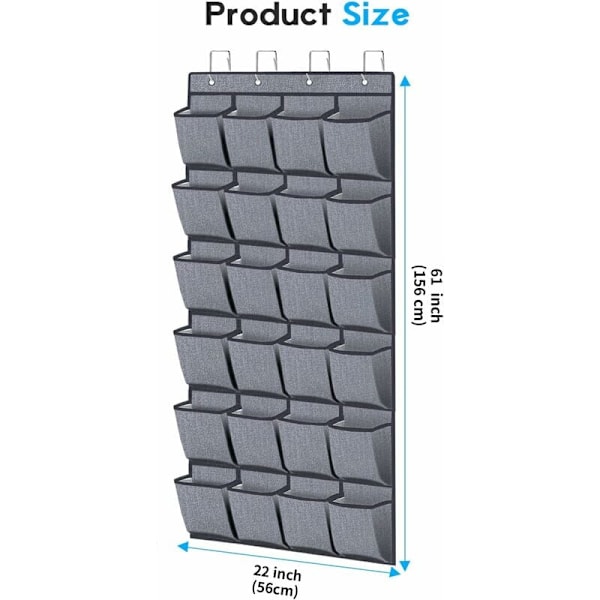 Elegant platsbesparande skohylla, hängande skoställ med non-woven tyg, skoförvaring över dörren med stora fickor, ventilerande meshdesign