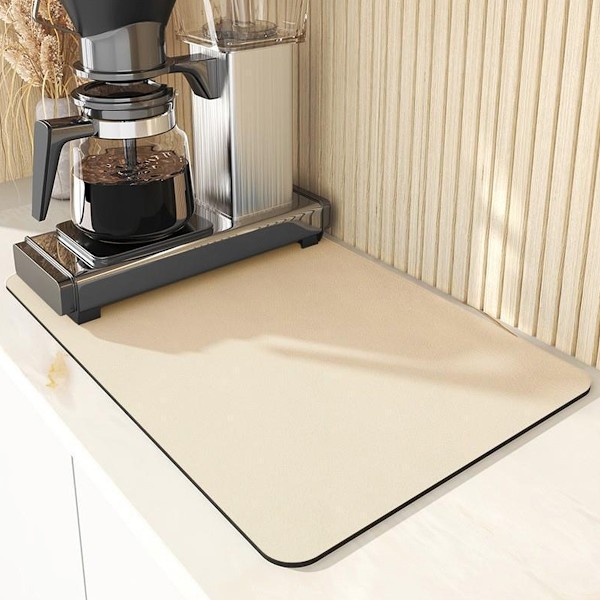 12\"x19\" Kaffebarsmatta för Kaffestationstillbehör och Organizer, Döljer Fläckar Anti-Absorberande Diskmatta för Köksbänk, Söt Kaffebar Style 1