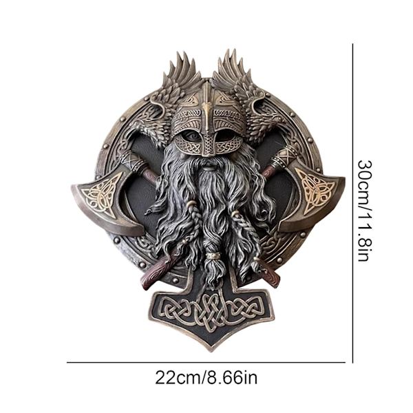 Viking Berserker Dubbel Yxa Vägg Dekorativa Harts Prydnader Hem Dekorationer (FMY)