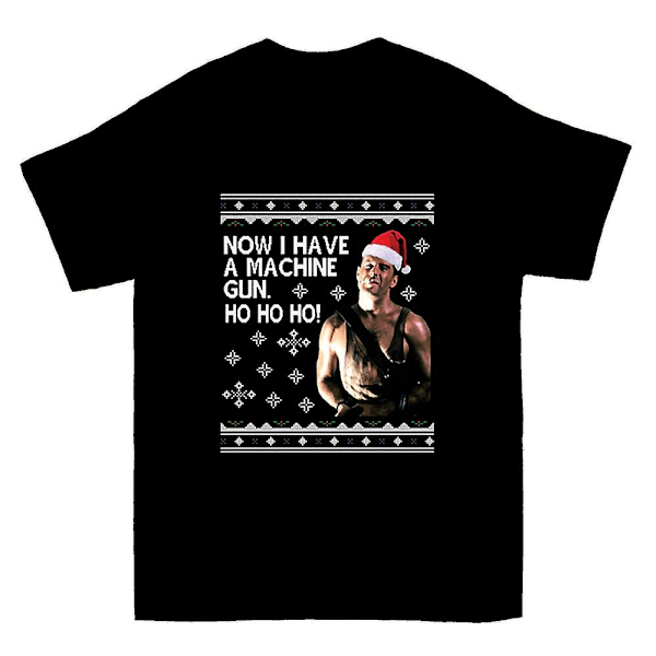 Die Hard Ho Ho Ho Maskingevär Julstickad T-shirt XXXL XXXL