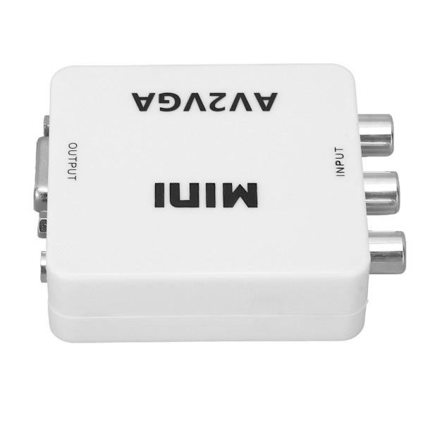 AV till VGA-adapter, Mini-omvandlare för stationära datorer, bärbara datorer, HDTV-boxar med enkel växling mellan uppdateringsfrekvenser