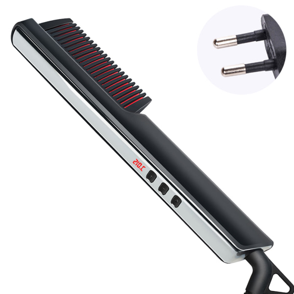 Bärbar elektrisk håruträtningskam, hårutlätningsborste med negativa joner med skydd mot skållning, justerbar temperatur