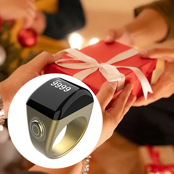 Smart Ring, Digital Tasbih Finger Counter med OLED-skärm, Vattentät, APP-stöd Counter Smart Ring 20mm