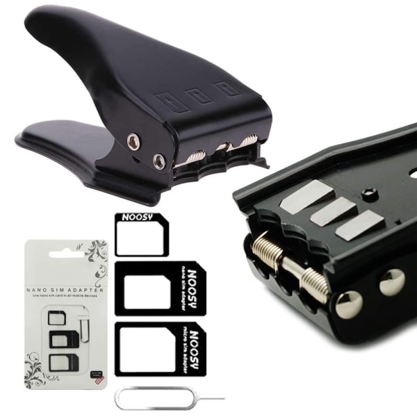 Universal 3 i 1 hålskärare / standard SIM / Micro SIM / Nano SIM-kortskärare för alla SIM-kort till smartphones / surfplattor inkl. SIM-adapter + 1 SIM-kort