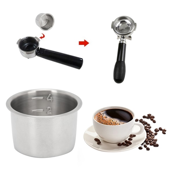 Professionell kaffemaskinstillbehör, espressofilter i rostfritt stål, icke-trycksatt filterkorg för hemmakontor, ultrafint nät säkerställer delikat smak