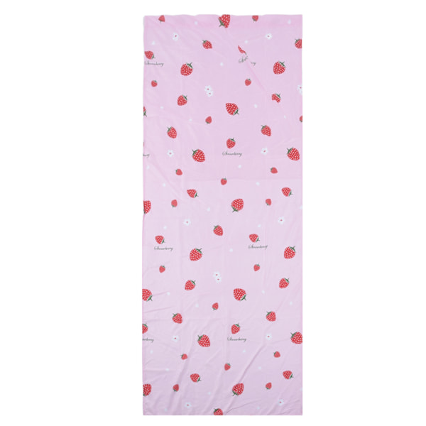 Kawaii Jordgubbstryck Queen Size Sänglakan, Jordgubbsmönstrad Sängkläder Set för Vardagsrum Sovrum Matsal (Rosa)