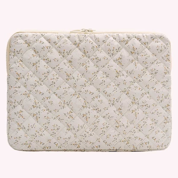 Vadderad laptopväska med blommönster Skyddande söt datorväska för 11-15 tums bärbara datorer och surfplattor AM A M