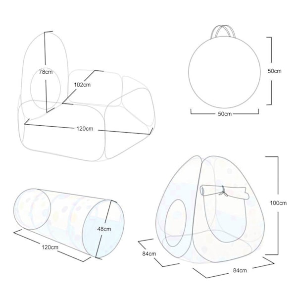 Imagination Haven: Bollhav för barn, lektält för oförglömlig lek, perfekt present för pojkar, flickor och småbarn, tvättbart material, pop up-design för