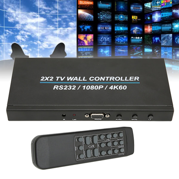 2X2 HD Multimedia Interface Videobildprocessor 4K 60Hz 1080P Multikanals Digital Videoväggkontroller 100‑240V AU-kontakt