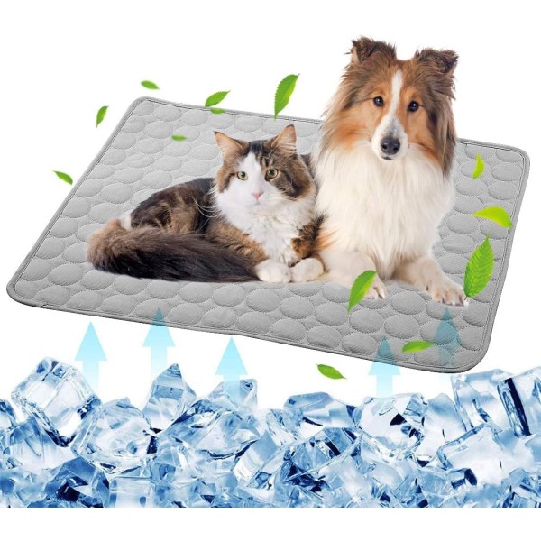 Självkylmatta för hund Tvättbar för husdjur sommar kyldynor Kylfilt Varmt väder Sovmatta för hund,Ice Silk Sovmatta, giftfri Andas