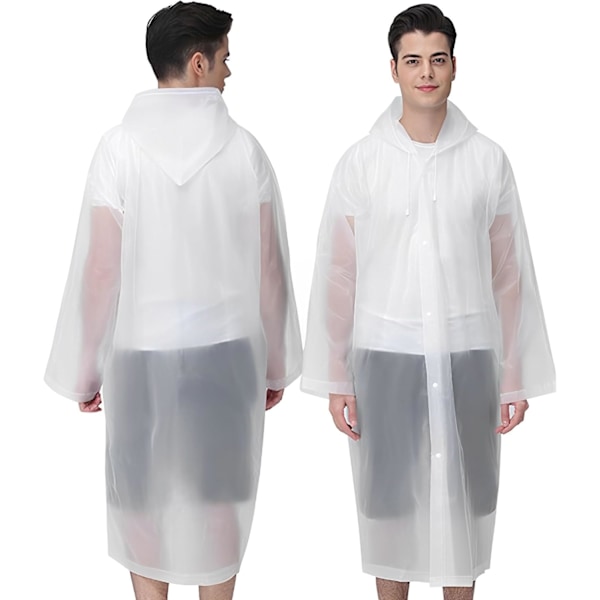Regnponcho Regnrockar för Vuxna, 2-Pack Återanvändbara Regnjackor Regnkläder med Huvor och Ärmar, Vattentäta för Nödsituationer, Utomhus,