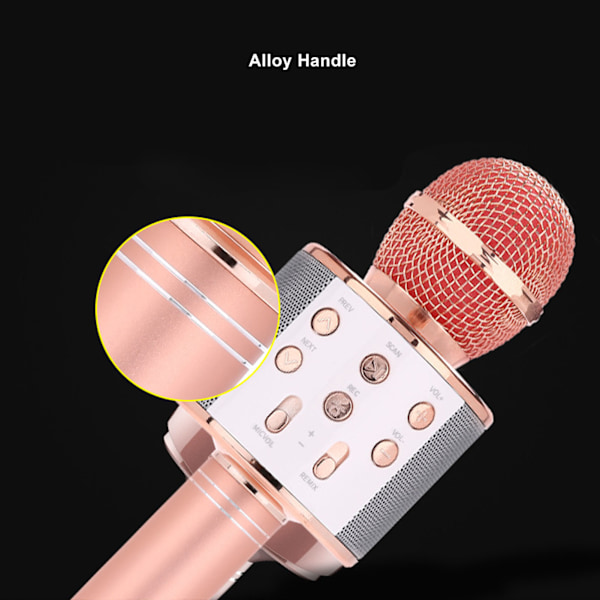 Karaoke Mikrofon, Portabel Mikrofon med Inbyggd Högtalare för Oöverträffad Ljudkvalitet och Bekvämlighet