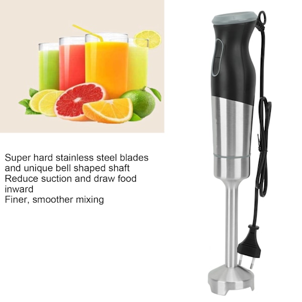 Stavmixer, handhållen mixer i rostfritt stål med variabel hastighetskontroll för att mixa frukt, barnmat och soppor