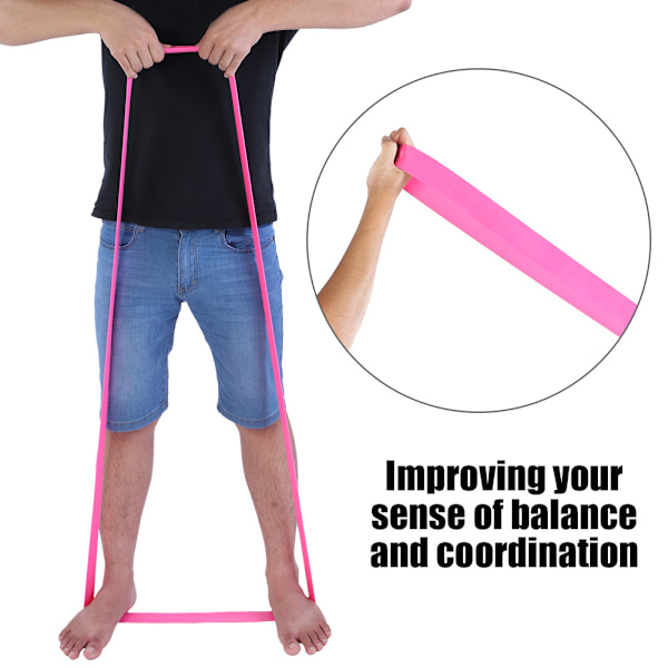 Yoga Resistance Träningsloop Styrketräning Fitnessband (Rosa 1,3cm)