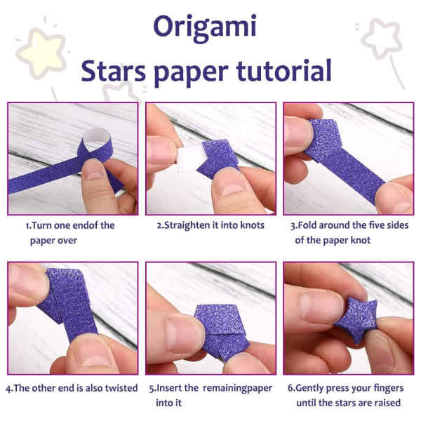 Origami Stars Papers Package DIY Paper, 360/520 ark, flerfärgad glitter Origami för barnens konst- och hantverksprojekt