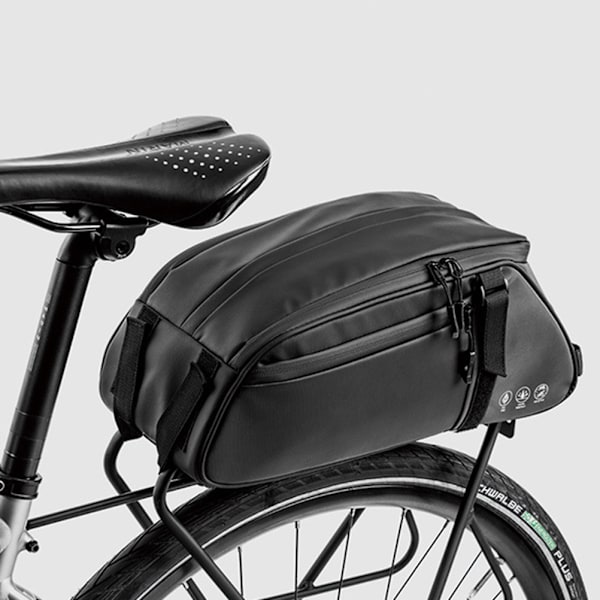 Cykel Lastkompis, Vattentät Cykelväska, 8L Stor Kapacitet med Multi-Ficks Organisation, Reflexiva Bakre Pakethållarväskor för Säker Natt