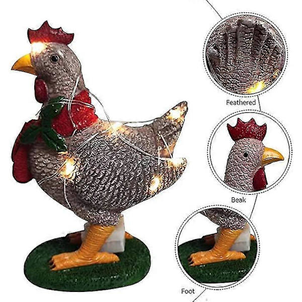 Julbelysning Utomhus För Dekoration Med Trädgårdsled-Dekorationer Inomhus (FMY) Resin chicken Small Small