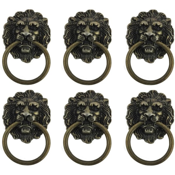 6 st Handtag Möbelknopp, Antik Möbel Lejon Handtag In, Retro Handtag Knopp, Lämplig för Möbelhandtag KLB