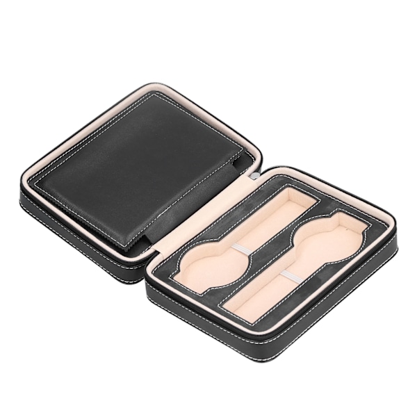 Elegant Klockpresentation, Rese-klocketuier med Mikrofiberläder och Bilsömnad för Män Kvinnor, Portabel Klockförvaring med Stor Kapacitet