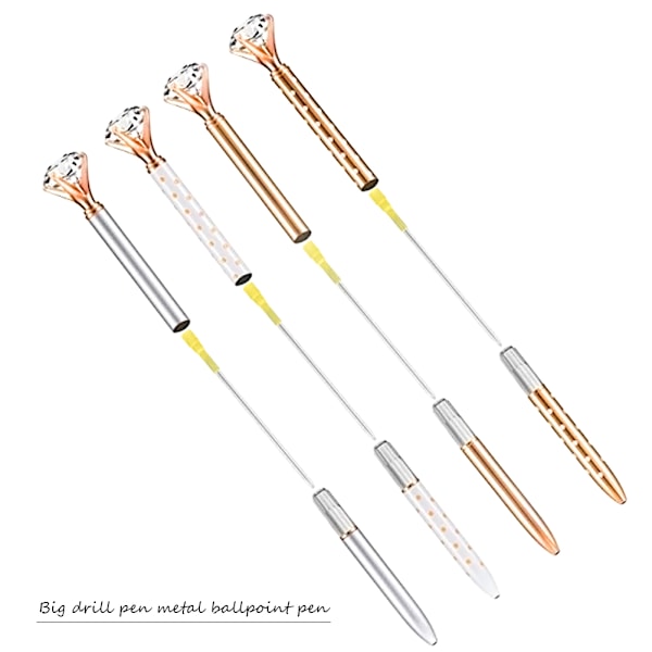 Eleganta Skrivinstrument, Bling Metall Kulspetspennor Set För Modeintresserade, Smidig Skrivupplevelse, Fantastisk Metallisk Finish (4 st)