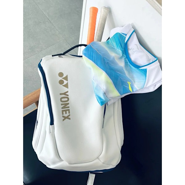 Yonex Badminton Racket Ryggsäck Sportväska i syntetiskt läder White White