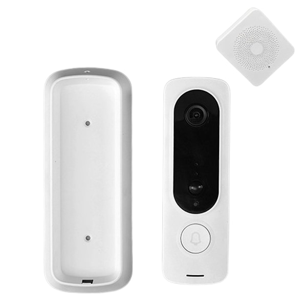 Smart Säkerhetsuppgradering: 2.4G WiFi Smart Video Dörrklocka Kamera, AI Människodetektering, Live View, 2-Vägs Interaktiv Ljudkommunikation, Mörkerseende,