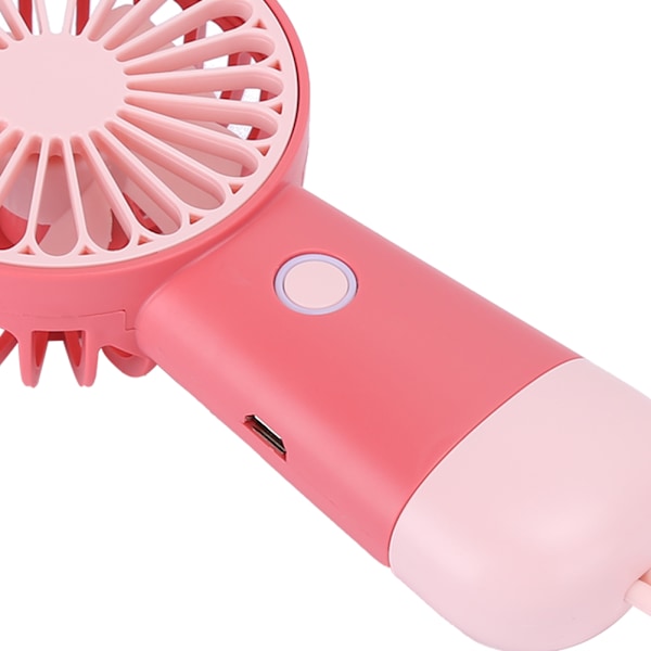Handhållen USB Mini Fläkt 3 Hastigheter Uppladdningsbar Portabel Luftkylare med LED-Lampa för Hemmet Utomhus Röd