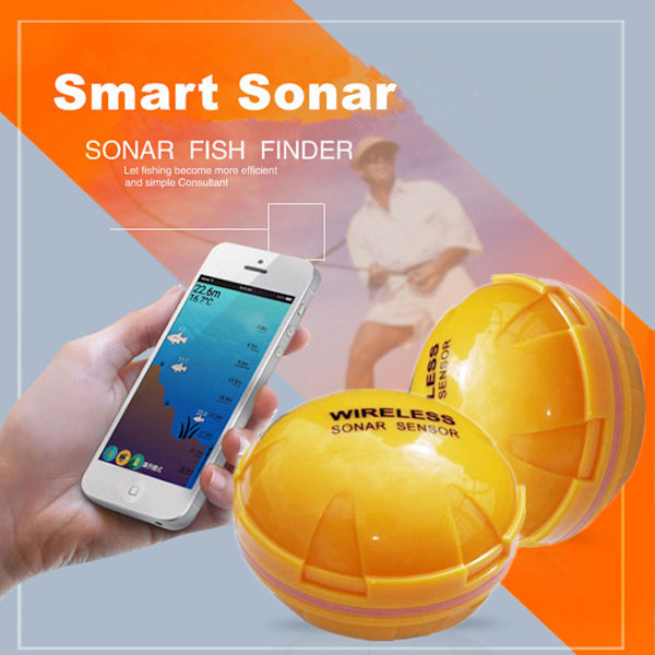 LCD-skärm Fisksökare, Trådlös Ekolod Fisksökare för Kajaker, Kanoter, Isfiske, Realtidsdataöverföring till Smarta Enheter, Inget Internet