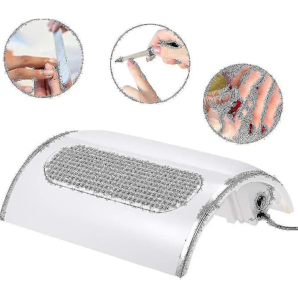 40w Professionell Manikyr Bordsdammsugare, Nagel Dammsugning Nagel Samlare Rengöringsverktyg Nagelkonstmaskin Med 3 Fläktar Manikyr