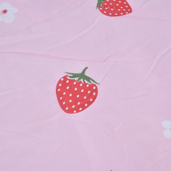Kawaii Jordgubbstryck Queen Size Sänglakan, Jordgubbsmönstrad Sängkläder Set för Vardagsrum Sovrum Matsal (Rosa)