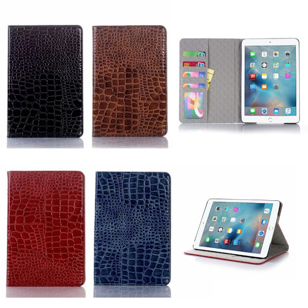 Plånboksfodral iPad Mini 5 (2019) - 5 Färger, Krokodilmönster Svart Svart
