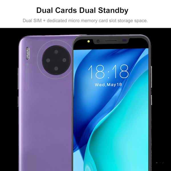 M30PLUS 5.72in Internationell Version 3G Smartphone Öppet Skal för Android System 100‑240V lila US