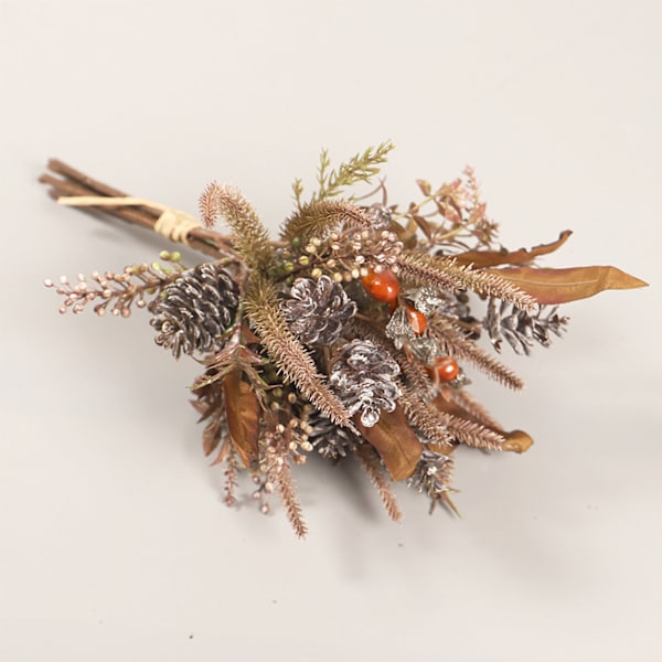 Rustik Charm: Konstgjorda sidenblommor för DIY heminredning, bröllopsbukettfyllningar, tallkottsarrangemang med naturlig känsla 20x33 cm