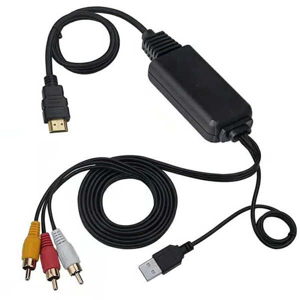 HDMI till AV 1080P HDMI till RCA-omvandlare 3RCA CVBS Composite Video Audio HDMI till AV-adapter för TV DVD PAL PS3 NTSC